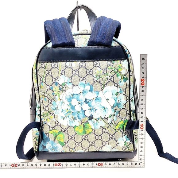 Gucci BackPack Bag Navy Blue PVC 880-061225 - Picture 2 of 13